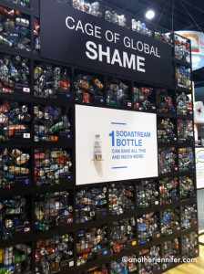 I liked SodaStream's display of how many bottles you can save from the landfill by using just one SodaStream bottle.