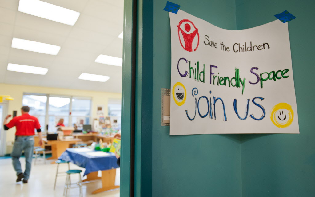 Save the Children set up a child friendly space at the Reed Intermediate School in Newton following the tragic shooting at the Sandy Hook Elementary School. (photo credit: Save the Children)