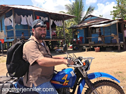 A popular mode of transportation for locals was the motorbike. For fun, we strapped a GoPro camera on Joshua, WaterAid's country director.