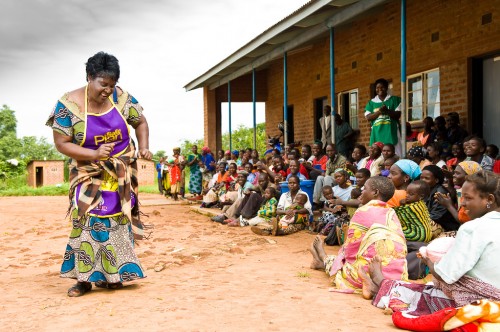 Aggie Phiri from Zambia. She is a peer educator who goes into communities and teaches women about long-acting reversible contraception like IUDs. She has a great story! http://www.psi.org/aggie You can see her doing her dance in one of the pics. (photo credit: PSI)