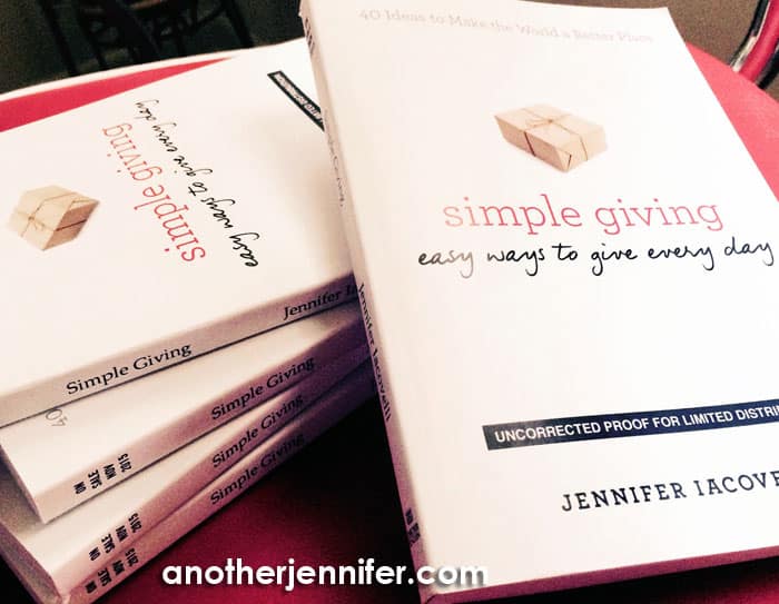 I got the galley proofs of Simple Giving from my publisher. Not the final product, but very very close!